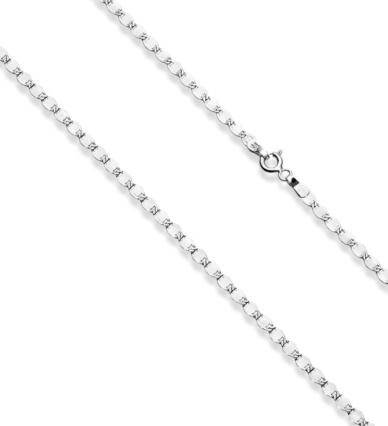 Miabella Italian 925 Sterling Silver, 18Kt Gold Plated Sparkle Mirror Link Chain Necklace for Women, Made in Italy (sterling silver, Length 18 Inches) - Image 2